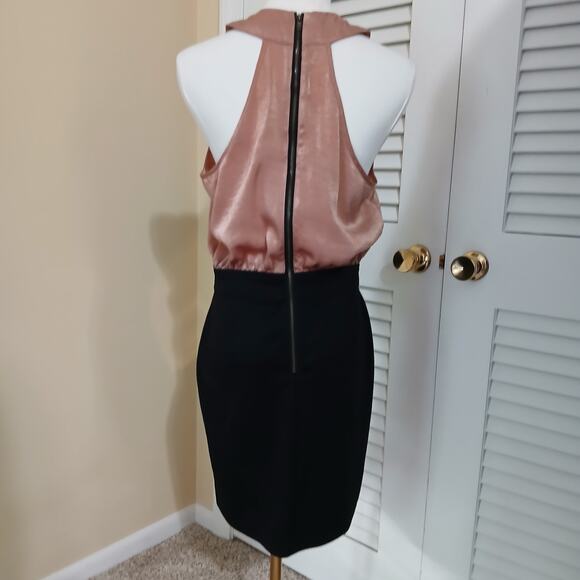 XXI Medium Halter peak-a-boo front Sequin Collar Exposed Zipper Back Dress poly - Picture 6 of 13